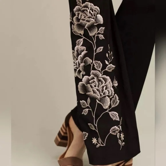 HD in Paris x Anthropologie Black Floral Embroidered Tal Jumpsuit 33927 - Picture 6 of 16